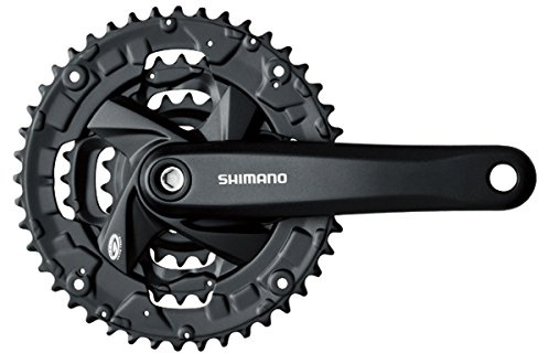 Shimano Front Chainwheel Fc-M371-L for Rear 9-Speed 175Mm 48X36X26T W/Chain Guard(Integrated Type) Chain Case Compatible Black W/Fixing Bolt Shimano Logo Bicycle Cranksets