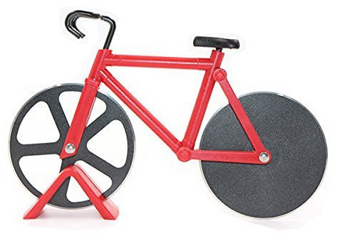 Fahrrad Pizzaschneider, Hohe Qualit?t Pizza Schneide mit ergonomischer Anti Rutsch-Griff, Interessante Geschenke, Rot von Faneli