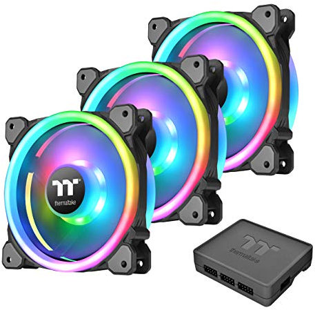 Thermaltake Riing Trio 12 RGB Ventola per PC Case con 12 LED RGB, Nero