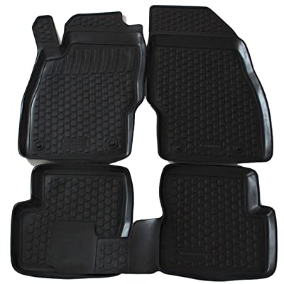 J&J AUTOMOTIVE 3D Gummimatten passend für Opel Corsa D/E 2006-2014 4tlg, TPE Allwetter Automatten mit hohem Rand Passform rutschfest Geruchsneutral Schwarz