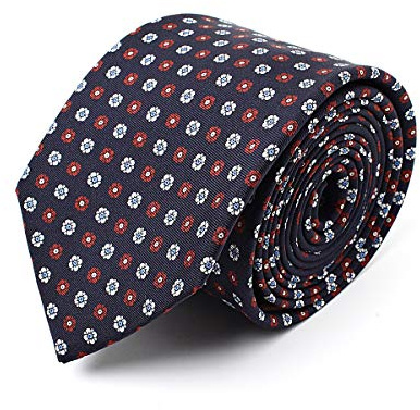 BRERA 67 Cravatta Uomo Blu Fiori Elegante in Seta | Cravattino per Completo 150x7 | Cravatte Slim per Vestito da Cerimonia e per Abiti da Lavoro