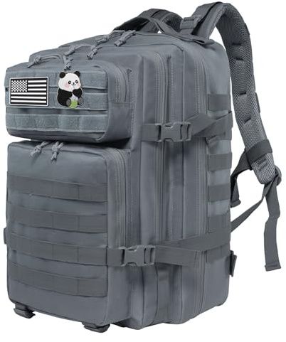 Delgeo 45L Taktischer Rucksack, Trekking Military Molle Rucksack Outdoor Wandern Camping Trekking Jagd Reisen für Damen Herren (3.0 Grau)