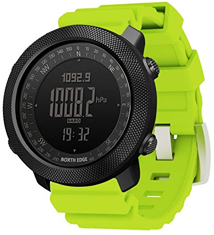 Orologio intelligente da uomo Sport all'aria aperta Orologio digitale Orologio da polso militare impermeabile con bussola Cronometro Altimetro Misurazione altezza / pressione atmosferica (Green)