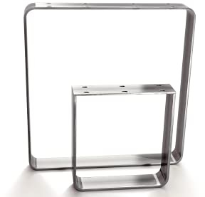mina concept 58-2 Bankgestell Flachstahl gebogen – 2 Stück Bankkufen U-förmig – Profil: 80x8 mm – für DIY-Designer