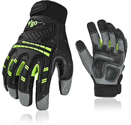 Vgo... Guantes de Trabajo Anti Impacto Touchscreen Hombre, Guantes Antivibración para Construcción Almacenes Motocicletas Camionero,1 par
