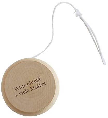 Jo-Jo aus Holz mit individueller Gravur - Name + Motiv - für Kinder und jung Gebliebene - Yoyo als persönliches Geschenk, als Mitgebsel beim Geburtstag, für Jungen und Mädchen