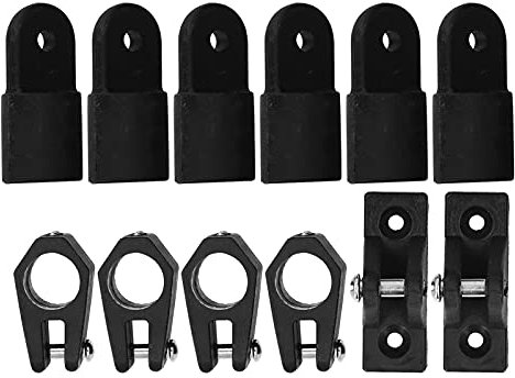 Akozon Deckscharnierbackenschieber-Augen-Endkappen-Kit Zubehör für Marineboote Yacht 7/8-Zoll-Rohrrohr (12pcs / set, schwarz) für Top-Fitting-Hardware-Set Bootsbackenschieber-Augen-Endkappen-Deckscha