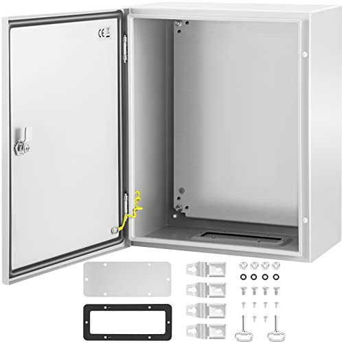 VEVOR Boîtier en acier au carbone NEMA, 50x40x25 cm, coffret armoire électrique NEMA 4X, IP66 étanche et anti-poussière, boîte de jonction électrique extérieure et intérieure, avec plaque de montage