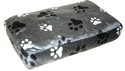 duvoplus, Rechteckiges Kissen mit Pfotenabdruck, 120 x 75 x 12 cm, Grau, für Bett/Korb/Sofa/Tipi, Grau