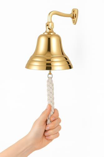 ACL Last Order Bell - Bar Accessories for Home Pub Hand Bell – Wall Mounted Bar Bell Nautical Decorations – Unique Brass Bell with Crisp Loud Sound Ideal for Christmas, Reception, Pubs 4 Inch