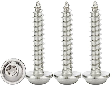 Drenky Tellerkopf Holzschrauben Torx M3x16mm,50 Stück Blechschrauben Edelstahl Flachkopf Mit Scheibe Edelstahl Rostfrei A2 V2A Selbstschneidende Schrauben Vollgewinde