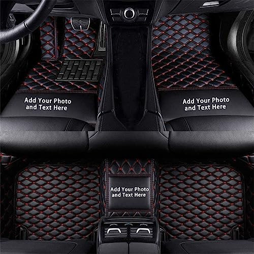 Custom Auto-Fußmatten für Kia für K3 K5 Soul Sportage Optima Ceed Sorento Leder Wasserdicht Abriebfest Mit Aufbewahrungstasche Auto-Fussmatten,Farben:Schwarz und rot