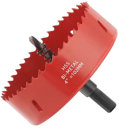 GARHWAL 4 in. Bi-Metal Hole Saw Drill Bit - General Purpose Saw for Wood, Plywood, Cornhole, Ceiling, and Drywall - Includes Arbor & Pilot Bit