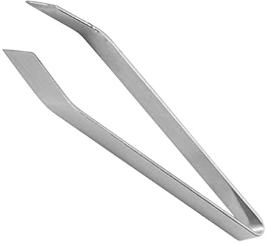 CIYODO Stainless Steel Fish Bone Tweezers - Precision Beveled Tip Pliers for Removing Pin Bones From Salmon and Other Fish Essential Tool for Cooking and Culinary Use