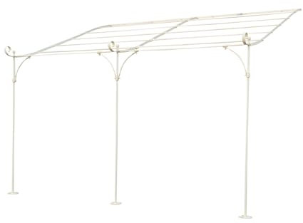 Biscottini Garden Pergola W400 x D280 x H295 cm in Iron - Outdoor Gazebo - Outdoor Canopy - Garden Pergola - Shabby Wrought Iron Canopy