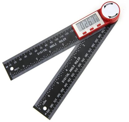 MUHM Goniometer, elektronischer Winkelmesser, digitales Messgerät, Winkelmesswerkzeug, Multi-Winkellineal, Holzbearbeitungswerkzeuge, Messgerät, Winkelmesser 360 (Color : Protractor Black P2)