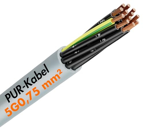 Lapp 1312105 Ölflex Classic 400 P - Câble de Commande 5 x 0,75 mm² - Gris | Câble de raccordement pour extérieur, résistant aux UV et à l'huile, gaine polyuréthane, technologie de mesure et régulation