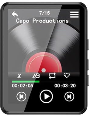 Bluetooth MP3 MP4 Player, MP3 Music Player with 2.4 Inch Full Touch Screen & Memory, Classic MP3 Player Built in HD Speakers, Support FM Radio Electric Books (With 64G Memory Card)