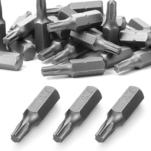 SWTYExt T20 Bit, 30 Stück Torx Bit 25 mm Bits Torx Ersatz | Bitsatz Torx, Chrom-Vanadium-Stahl, Bit Einsatz Akkuschrauber T20, Silber, Bits für Torx-schrauben