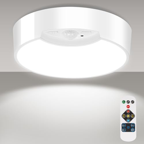 HOTUT LED Plafón con Sensor de Movimiento,Lampara Techo con Sensor de Movimiento,Regulable Lámpara de Techo con Mando a Distancia,LED Techo de 3000K-6500K para Pasillos,Porche,Garaje,Entrada,Escalera