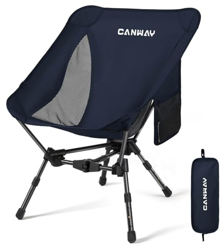 CANWAY Faltbarer Campingstuhl，Ultraleicht Tragbare Campingstuhl, Kleines Packmaß Stuhl mit Tragfähigkeit 180KG Tragkraft，klappstuhl,Strandstuhl (Tibetblau)