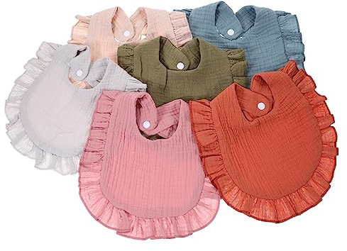 Abaodam 6stücke Bandana Wasserdichte Atmungsaktive Baumwoll-drool-bibs Für Neugeborene Für Füttern Und Zahnen Farben Herbstgrün