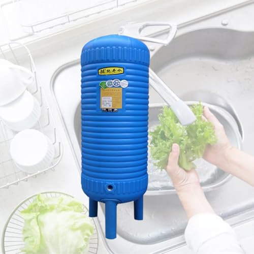 Pressure Tank Blauer Wasserdruckbehälter für den Hausgarten, PE-Brunnendruckbehälter mit Montagesatz, vertikaler 13 16 26 32 39 53 61 79 Gal Druckwasserbehälter für Leitungs-/Brunnenwasser(150L/39.6Ga