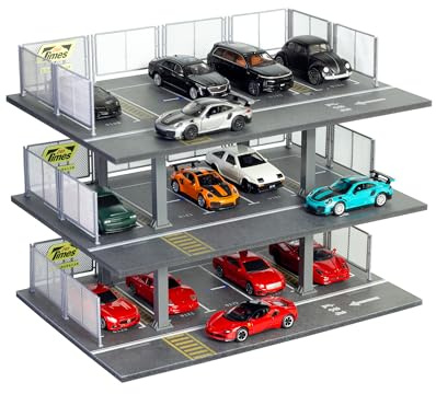 1/64 Scale Display Case 3 Layers with 15 Parking Spaces Parking Garage Moldel for Diecast Toy Car Storage Collect Gifts