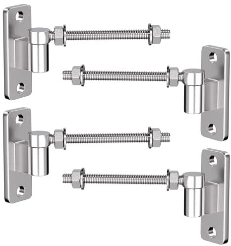 Bisagras de puerta resistentes, bisagras de puerta de perno en J, bisagras pesadas de acero inoxidable 304 para valla de madera, adecuadas para granero y granja, paquete de 4 bisagras soldadas para