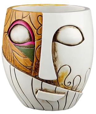 Jubepk Decoración de macetas | Macetas de Resina | Decoración artística de macetero | Jardinera con Caras Divertidas con Esta Maceta con Caras abstractas, diseñada para suculentas y Flores pequeñas