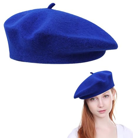 Rakiuty Berretto Francese Donna,Basco da Donna,Berretto Francese,Berrettos Basco,Cappello Berrettos,Cappello da Donne,Hat Invernale da Donnas,Donne Classico Artista Francese Hat,Blu