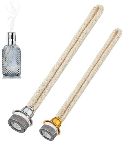 2Pcs Stoppino Lampada Catalitica, Lampade Olio Stoppino Ricambio Stoppino Bruciatore Cotone Naturale Profumato Stoppini per Lampada Olio Fragranza Bruciator per Lampade Berger (S18+G13MM)