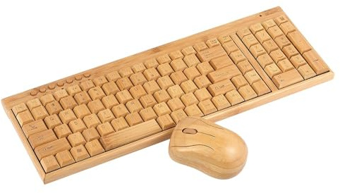 Pongnas Ergonomic Wooden Keyboard & Combo – Full-Size Mechanical Layout with Silent Tactile Switches -Static Design Minimalist Cute Aesthetic