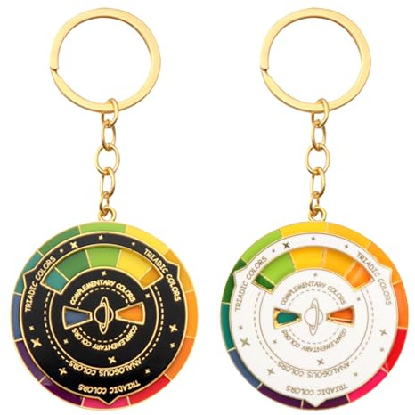 Llaveros Giratorios Coloridos De 2 Piezas, Llaveros Giratorios, Llaveros De Disco De Metal, Amuletos De Bolso Personalizados, Accesorios Clave Creativos