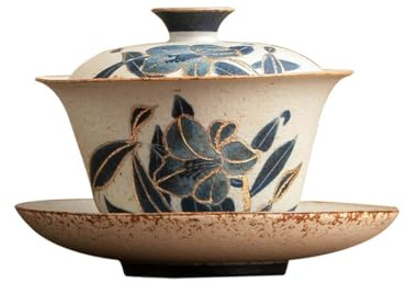 Hermosa taza de té Lily Master Gaiwan - Juego de tazas de té chino Kungfu de cerámica hecha a mano de porcelana, juego de té chino, juego de ceremonia de té tradicional (Lily Gaiwan)