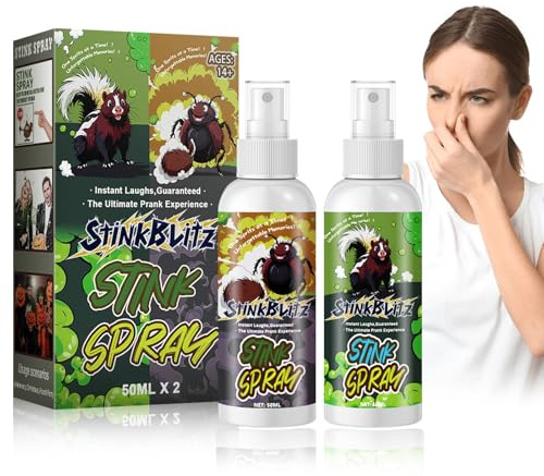 StinkBlitz Flytande Spray, Illaluktande Flaskor, Illaluktande Spray, Roliga Skämt, Extra Stark Flytande Spray, Funny Prank Stink Spray för Vuxna, Illaluktande Spray Skämt (50 ml × 2)
