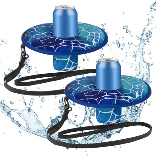 Desing Wish Bandeja Flotante para Piscina Neopreno Soporte Bebidas Latas Cerveza Flotadores Pool Float Posavasos Piscina Mesa Portavasos Accesorios para Adulto Fiestas de Piscina de Verano