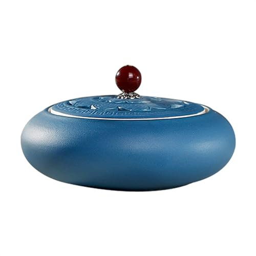 HAJHI Ajouré Couvercle Pot à Ail 2.7in En Céramique Pot à Oignons Ventilation Résistant à L'humidité Pot de Conservation D'ail Piment Gingembre Stockage Décoration