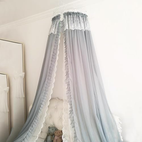 Canopy Bed Curtains & Drapes,Princess Gold Crown Court Mosquito Net Canopies Netting Room Decorations,Large Double Layer Dreamy Canopy Curtains(D 1.5M Bed)