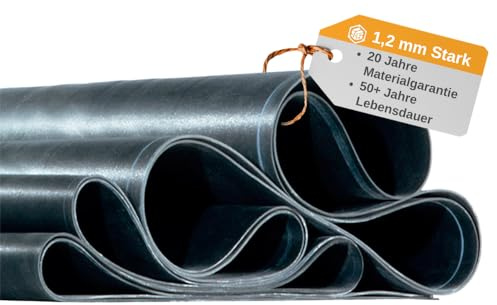 EPDM Dachfolie 1,2mm – Profi Dachbahn zur Flachdachabdichtung | 50+ Jahre Lebensdauer & 20 Jahre Materialgarantie | UV-beständige EPDM Folie für Gartenhaus, Carport, Garage & mehr (0,90m x 1,00m)