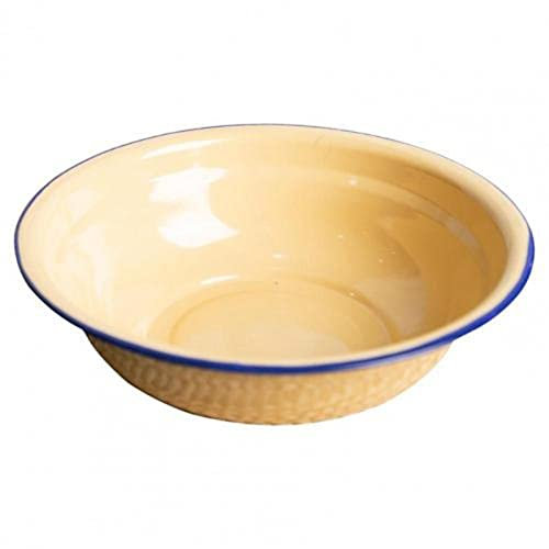 HAVVMK Cuencos Antiguos para Ensalada, Fideos, arroz, Palomitas de maíz, esmaltados, para Aperitivos, Plato sopera Multifuncional, Recipiente para Comida, vajilla de Cocina (Amarillo, Tal