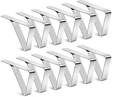 Zanthicia Clip de Mantel de Acero Inoxidable: Abrazadera Duradera para Fijar el Mantel Forma Segura. El Soporte del está sujeto, 12 Piezas