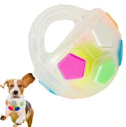 Qkbuza Hundeball - Spiel Zum Werfen Und Apportieren Mit Griff,Interaktiver Ball Für Das Spielen Mit Hunden - Für Das Welpentraining, Gassigehen Und Die Bereicherung Der