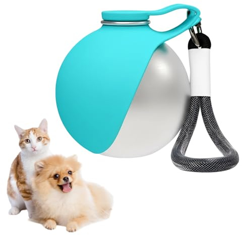 Borraccia portatile per animali domestici, 285ml borraccia compatta in acciaio inossidabile per cani, ciotola da viaggio a prova di perdite per gatti con ciotola pieghevole in silicone per passeggiate