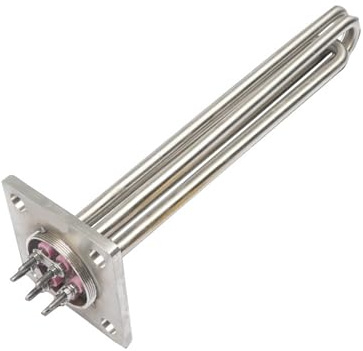 Élément de chauffage d'eau à bride, carrée 100mm, 220V/380V, en acier inoxydable, for chaudière réservoir électrique, élément chauffant par Immersion, 6kw/9kw/12kw(380V-6KW 300MM)