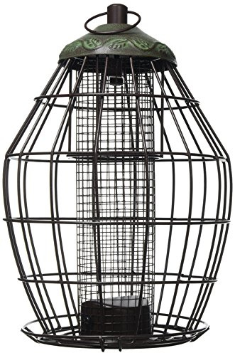 Peckish 60051234 Secret Garden Squirrel Proof Peanut Bird Feeder, 16 x 19 x 28 cm, Dark Green