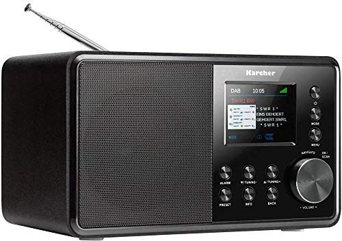 Karcher DAB 3000 - DAB+ Radio (Digitalradio, DAB plus/UKW-RDS, AUX-IN, Wecker mit Dual-Alarm, kleines Küchenradio, schwarz)