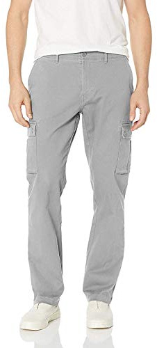Amazon Essentials Men's Slim-Fit Stretch Cargo Pant (Available in Big & Tall), Light Grey, 34W x 30L