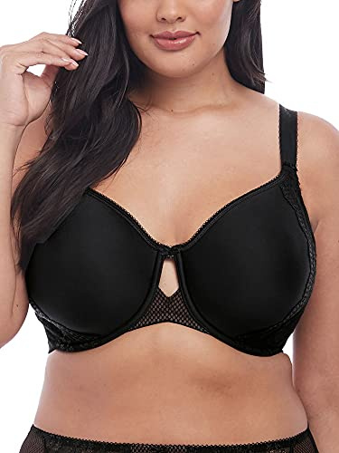 Elomi Dam Brianna Underwire vadderad halvkupa behå Demi BH, 3 cm, svart, 44GG