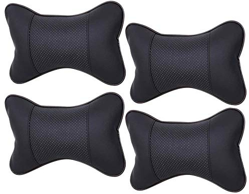 Cuscino per collo auto traspirante Cuscino per poggiatesta auto traspirante (4 pezzi), relax collo supporto poggiatesta comodi cuscini morbidi per seggiolino auto da viaggio nero